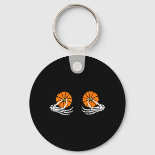 Pumpkin Skeleton Hand Halloween Key Ring