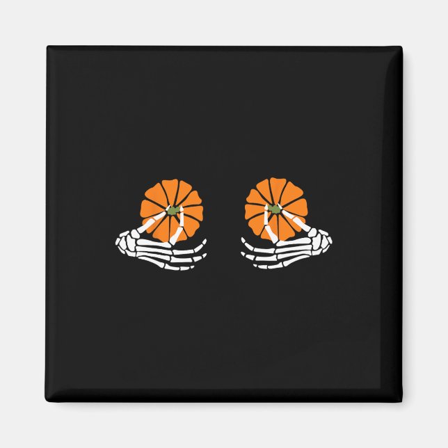 Pumpkin Skeleton Hand Halloween  Magnet (Front)