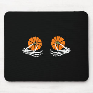 Pumpkin Skeleton Hand Halloween Mouse Mat