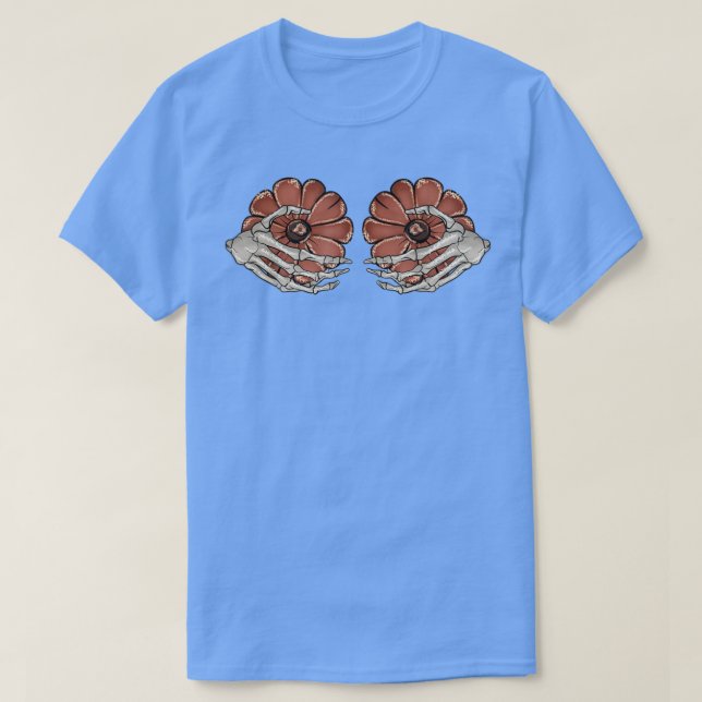 Pumpkin Skeleton Hands Funny Skeleton Halloween Co T-Shirt (Design Front)
