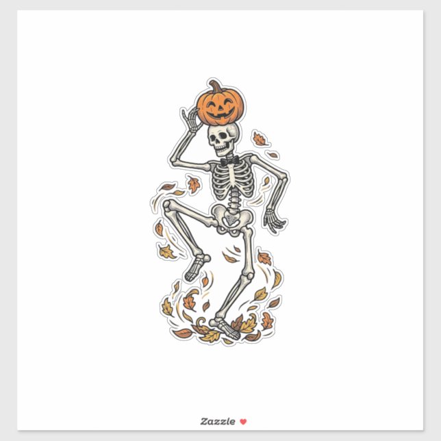Pumpkin Skeleton Shirt Vintage Dancing Bones Art (Sheet)