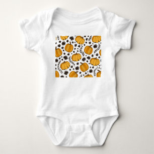 Pumpkin sketches: hand-drawn seamless pattern. baby bodysuit