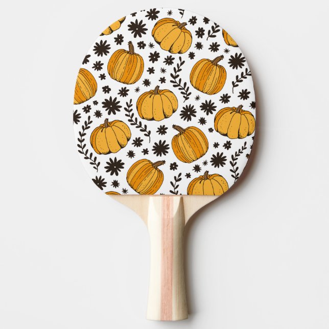 Pumpkin sketches: hand-drawn seamless pattern. ping pong paddle (Front)