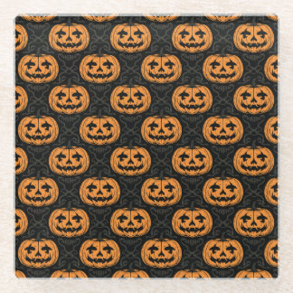 Pumpkin Skull Glass Coaster