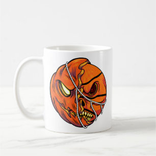 Pumpkin Skull Halloween Hooper Basketball Player Coffee Mug