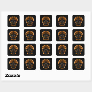 Pumpkin Skull Halloween Party Square Sticker