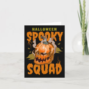 Pumpkin Skull Halloween Spooky Squad Graphic Men Card
