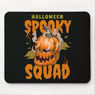 Pumpkin Skull Halloween Spooky Squad Graphic Men Mouse Mat