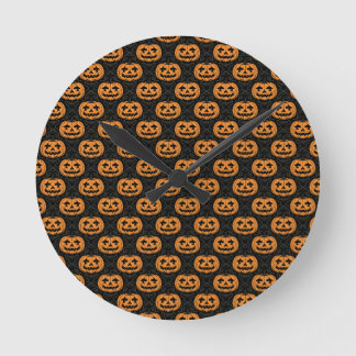 Pumpkin Skull Round Clock