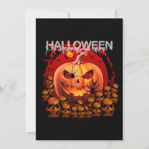 PUMPKIN SKULLS SKELETON HALLOWEEN  INVITATION