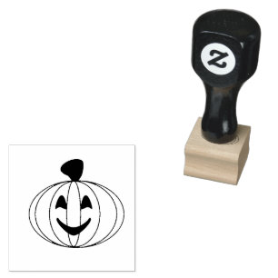 Pumpkin Smile Rubber Stamp
