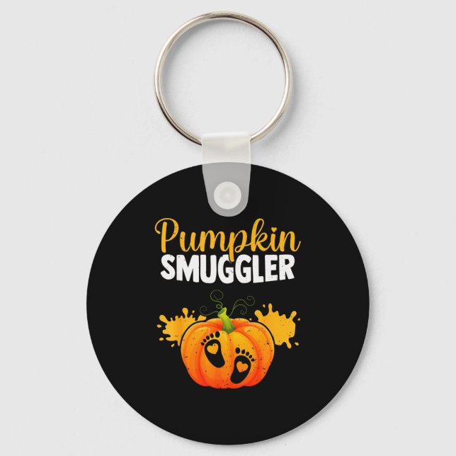 Pumpkin Smuggler Funny Expecting Parents Pregnancy Key Ring (Front)