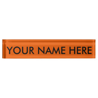 PUMPKIN (solid orange colour, dudes & dudettes ) ~ Nameplate