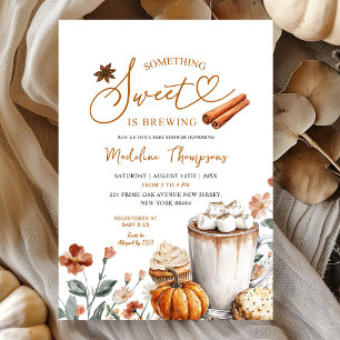 Pumpkin Something Sweet is Brewing Baby Shower Invitation