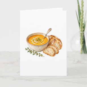 Pumpkin Soup and Crusty Bread Card