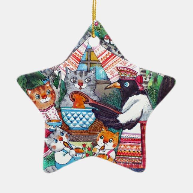 pumpkin soup ceramic tree decoration (Front)