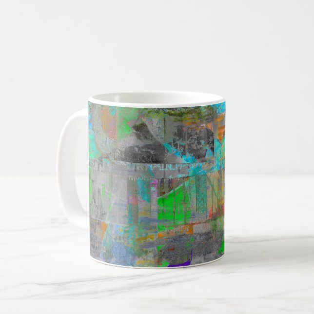 "Pumpkin Spice Abstract" abstract art coffee mug (Front Left)