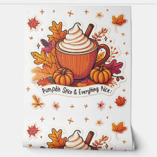 Pumpkin Spice Aesthetic Cosy Autumn Pattern Wallpaper