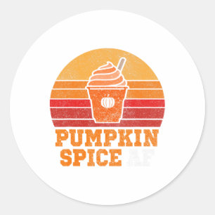 Pumpkin Spice Af Fun Men Husband Apparel Halloween Classic Round Sticker