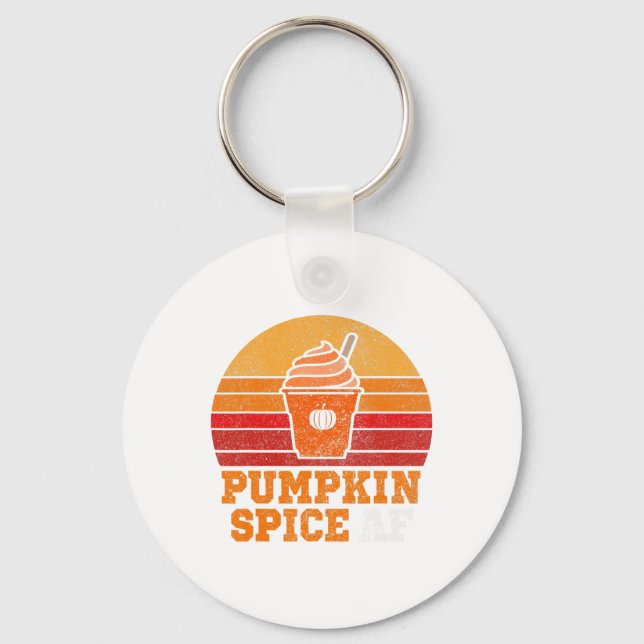 Pumpkin Spice Af Fun Men Husband Apparel Halloween Key Ring (Front)