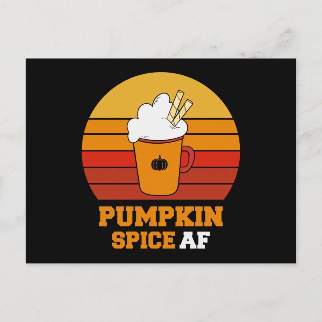 Pumpkin Spice Af Funny Halloween Postcard (Front)