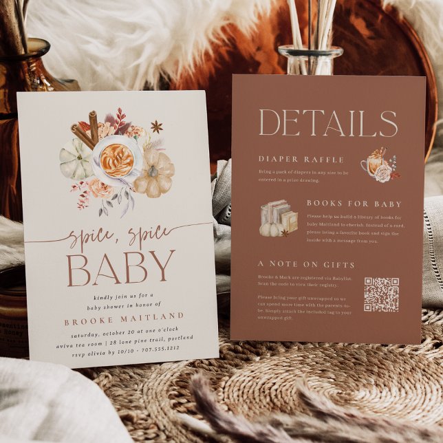 Pumpkin Spice All in One Baby Shower Invitation (Creator Uploaded)