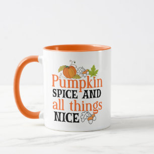 Pumpkin Spice All Things Nice Wordart Fall Mug