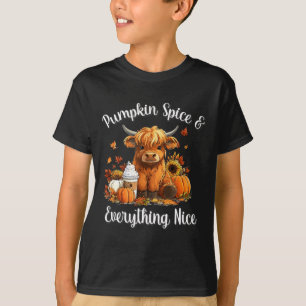 Pumpkin Spice & Everything Nice Highland Cow L T-Shirt