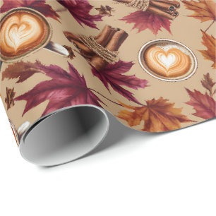 Pumpkin Spice and Autumn Foliage Wrapping Paper