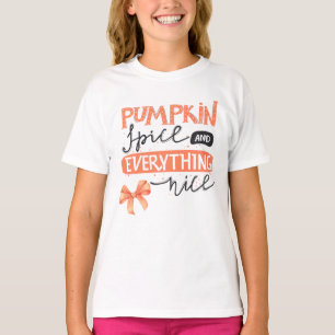 Pumpkin Spice and Everything Nice Cute Fall Bow T-Shirt
