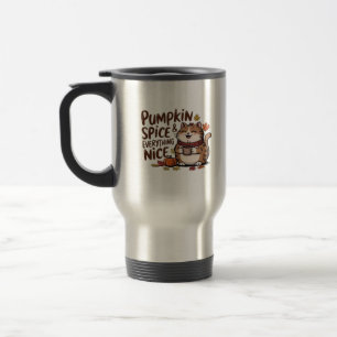 Pumpkin Spice And Everything Nice Cute Fat Cat Aut Travel Mug