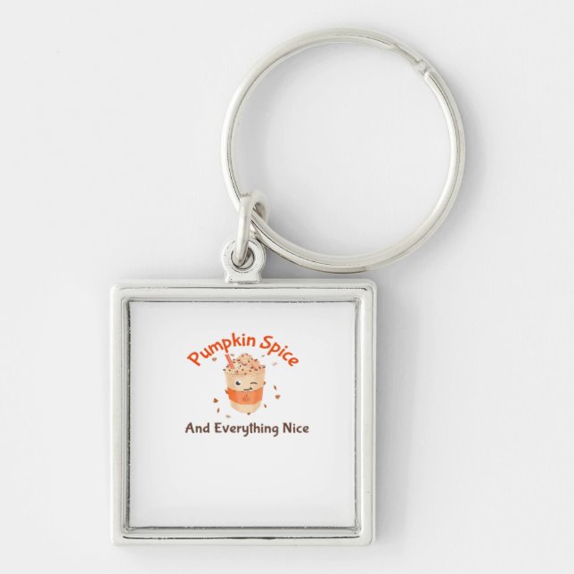 Pumpkin Spice And Everything Nice Cute Sloth Key Ring (Front)