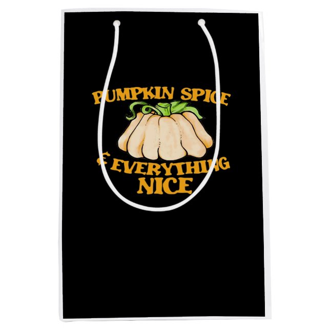Pumpkin Spice And Everything Nice Design Medium Gift Bag (Front)