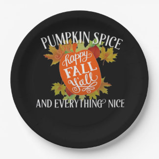 Pumpkin Spice And Everything Nice Fall Classic Paper Plate