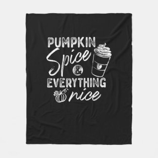 Pumpkin Spice And Everything Nice Fall Coffee Latt Fleece Blanket