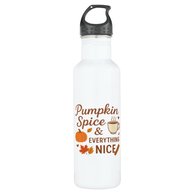 Pumpkin Spice And Everything Nice Fall Design 710 Ml Water Bottle (Front)