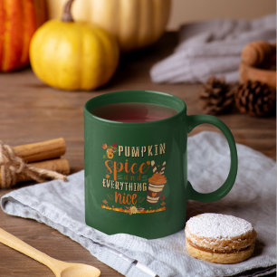 Pumpkin Spice and Everything Nice - Fall Design  Two-Tone Coffee Mug