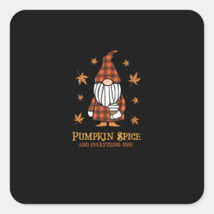 Pumpkin Spice And Everything Nice Fall Gnome Drink Square Sticker