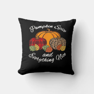 Pumpkin Spice And Everything Nice Fall Plaid Leopa Cushion