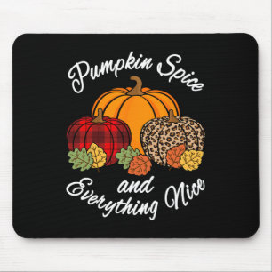 Pumpkin Spice And Everything Nice Fall Plaid Leopa Mouse Mat