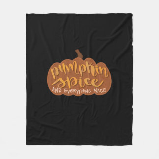 Pumpkin Spice And Everything Nice Fall Vibe Illust Fleece Blanket