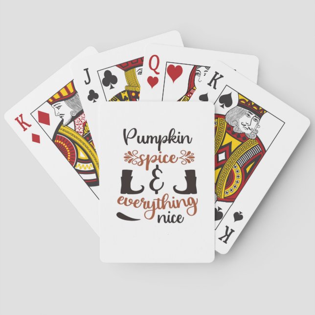 Pumpkin Spice And Everything Nice - Funny Autumn D Playing Cards (Back)