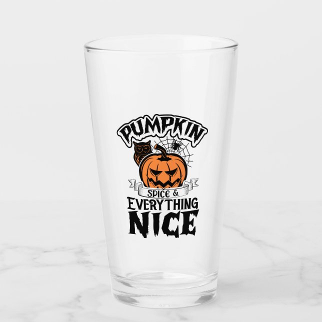 Pumpkin Spice and Everything Nice- Halloween Glass (Front)