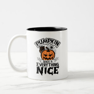 Pumpkin Spice and Everything Nice- Halloween Two-Tone Coffee Mug