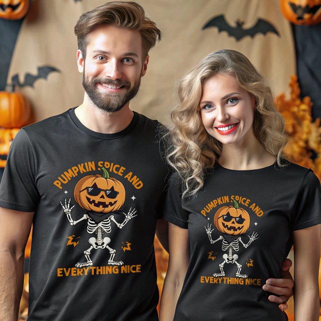 Pumpkin Spice And Everything Nice Pumpkin Head T-Shirt (Creator Uploaded)