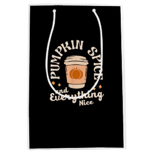 Pumpkin Spice And Everything Nice Retro Fall Coffe Medium Gift Bag
