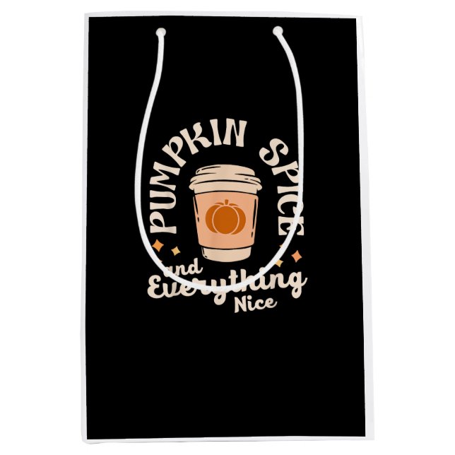 Pumpkin Spice And Everything Nice Retro Fall Coffe Medium Gift Bag (Front)