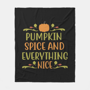 Pumpkin Spice And Everything Nice Slogan Sloth Fleece Blanket