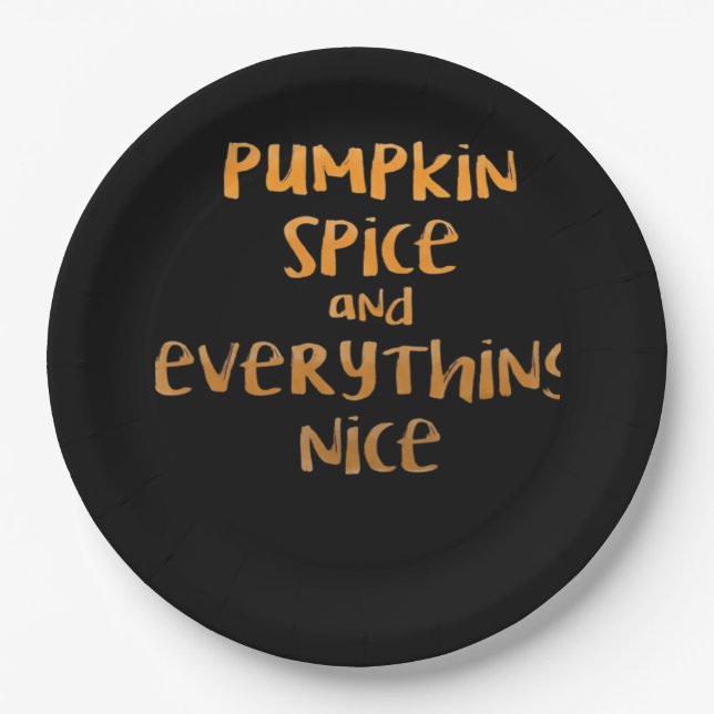 Pumpkin Spice And Everything Nice Sloth Design Paper Plate (Front)