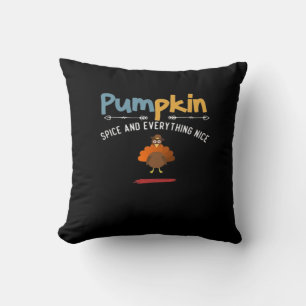 Pumpkin Spice And Everything Nice Sloth Halloween Cushion